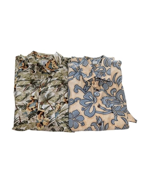 Roundtree & Yorke Other - Roundtree & Yorke Mens Hawaiian Button-Up Shirts Lg 100% Cotton Tropical Floral